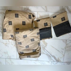 King size bed sheet set browns greys